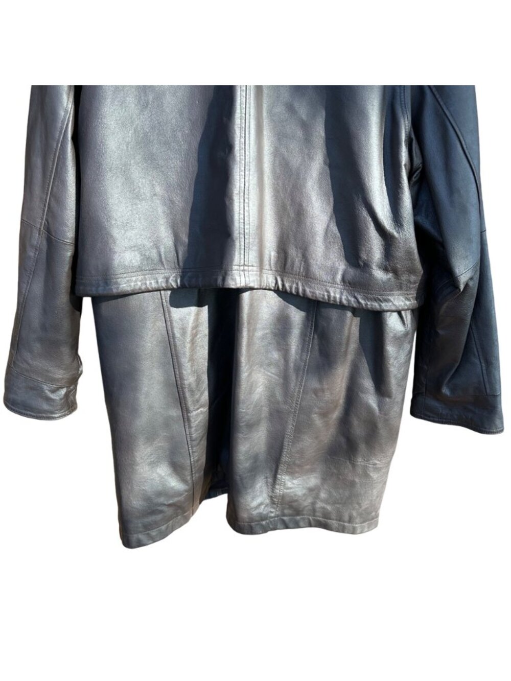 Vintage Veranesi Black Genuine Leather Jacket With Zip Front & Pockets Womens Si - Picture 12 of 14